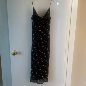 Little black slip dress midi length